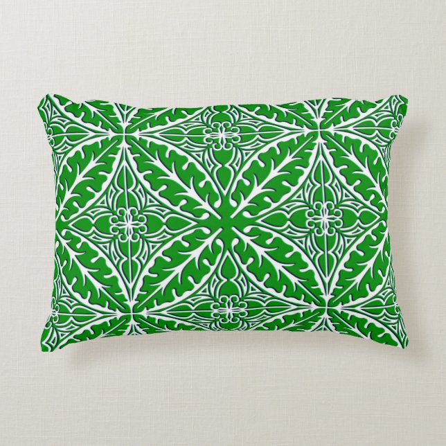 Coussins Décoratifs Carreaux marocains - vert émeraude et blanc (Devant)