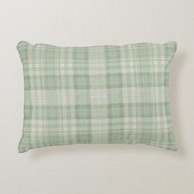Coussins Décoratifs Carreaux vert sauge clair (Devant)