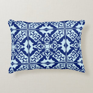 Coussins Décoratifs Carrelage marocain - bleu marine et bleu clair