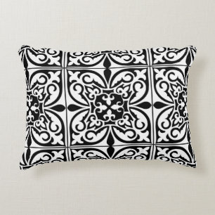 Coussins Décoratifs Carrelage marocain - noir avec arrière - plan blan