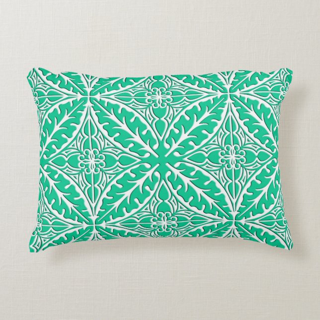 Coussins Décoratifs Carrelage marocain - turquoise et blanc (Devant)