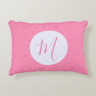 Coussins Décoratifs Carrés ondulés rose clair Personnaliser initiale