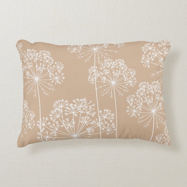 Coussins Décoratifs Carrot Flower Silhouette Soft Beige Throw Pillow (Devant)