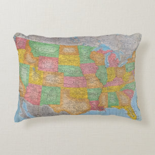 Coussins Décoratifs Carte 3 des Etats-Unis