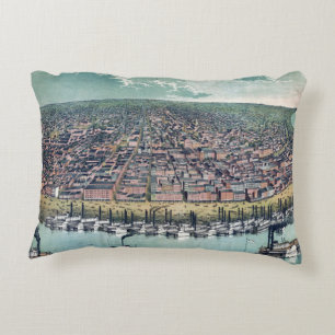 Coussins Décoratifs Carte Ancienne Saint-Louis Missouri Fleuve Mississ