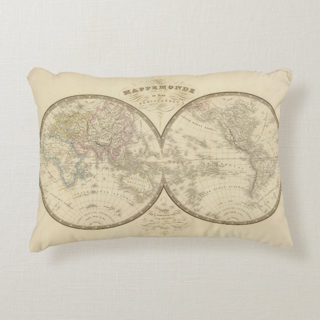 Coussins Décoratifs Carte d'atlas du monde (Devant)
