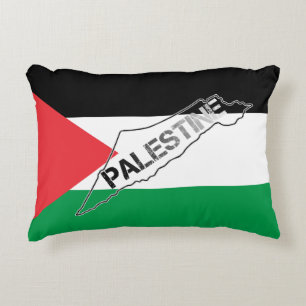 Coussins Décoratifs Carte de la Palestine libre sur le drapeau palesti