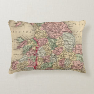 Coussins Décoratifs Carte de l'Angleterre, Pays de Galles par Mitchell