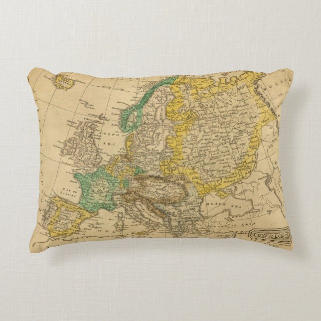 Coussins Décoratifs Carte de l'Europe par Worcester (Devant)