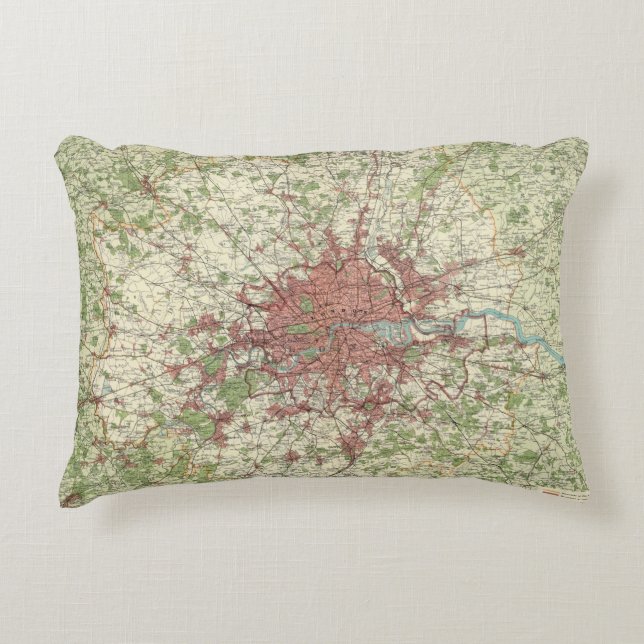 Coussins Décoratifs Carte de région de Londres (Devant)