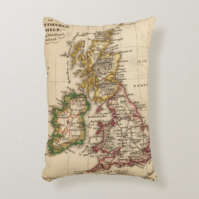 Coussins Décoratifs Carte d'îles britanniques (Devant(Vertical))