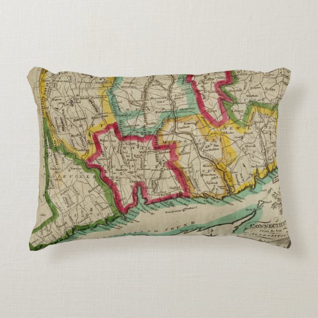Coussins Décoratifs Carte du Connecticut (Devant)