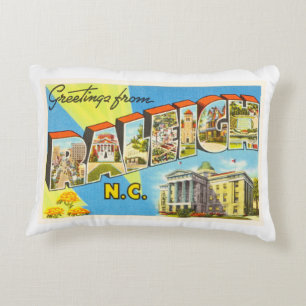 Coussins Décoratifs Carte postale de Vintage voyage de Raleigh la