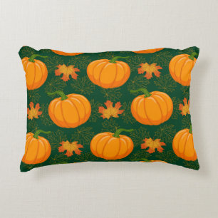 Coussins Décoratifs Carton orange Citrouille et érable d'automne tomb