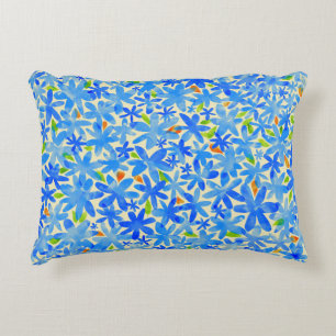 Coussins Décoratifs Cascade florale : Fleurs bleues Motif sans couture