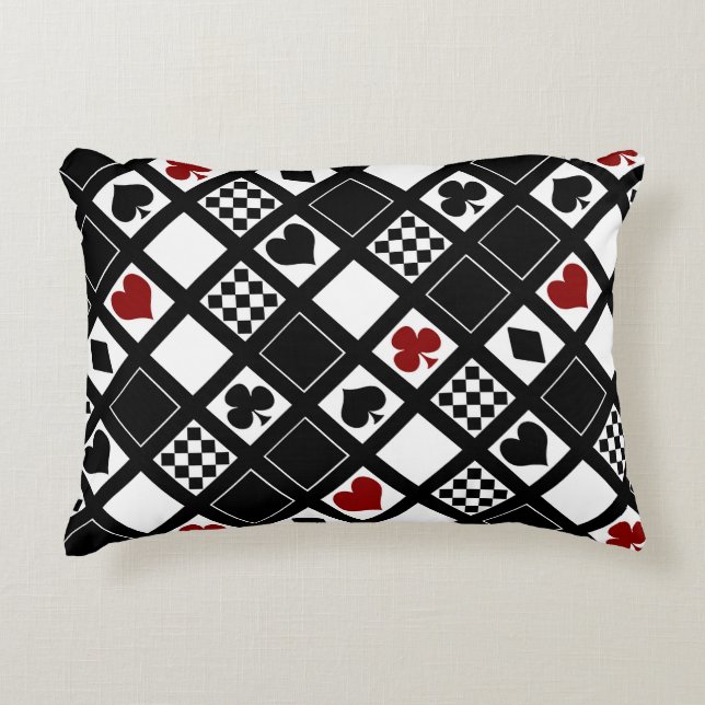 Coussins Décoratifs Casino jouer aux cartes costume coeur croix clubs  (Devant)