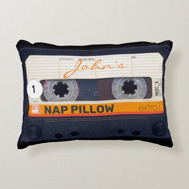Coussins Décoratifs Cassette de bande audio 80s personnalisée Accent P (Devant)