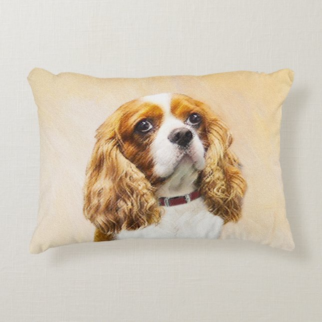 Coussins Décoratifs Cavalier Le Roi Charles Spaniel Peinture originale (Devant)