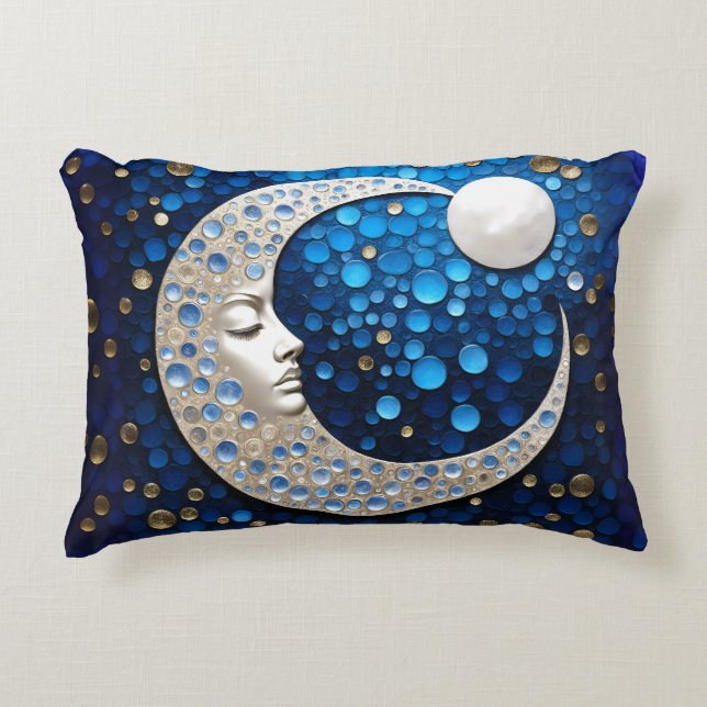 Coussins Décoratifs Celeste : Femme dans la lune. Version étendue (Devant)
