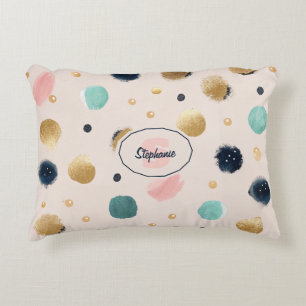 Coussins Décoratifs Cercle Abstrait Gold & Colorful Brushstroke