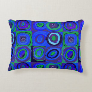 Coussins Décoratifs Cercle Carré Kandinsky Farbstudie Blue Quadrate