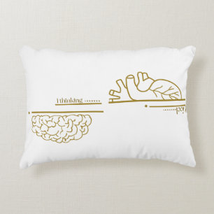 Coussins Décoratifs Cerveau vs Cœur Art en Ligne Minimaliste