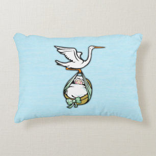 Coussins Décoratifs C'est un garçon que la cigogne amène bébé
