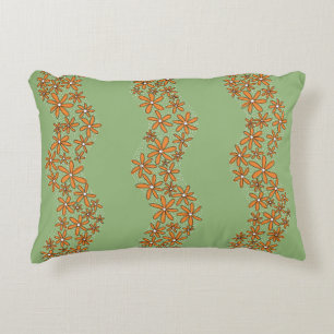 Coussins Décoratifs Chaîne de marguerite Fleur laide rayures orange su