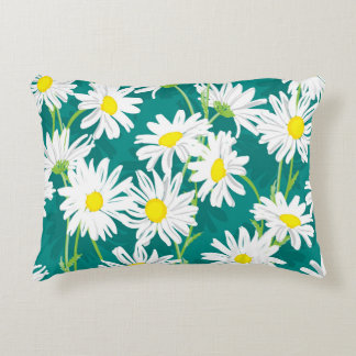 Coussins Décoratifs Chamomile Turquoise : Illustration Florale Sans Me