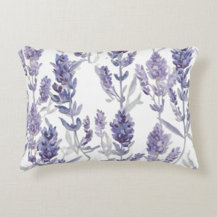 Coussins Décoratifs Champs de Lavande   Motif de Fleur à l'Aquarelle V
