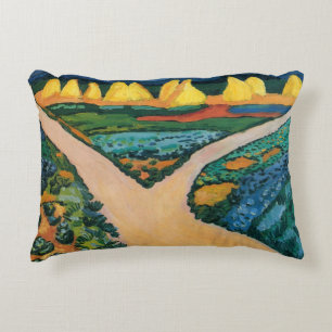 Coussins Décoratifs Champs de légumes par August Macke, Beaux-arts vin