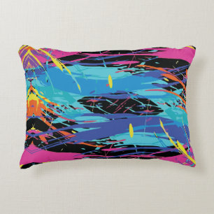Coussins Décoratifs Chaos Coloré : Taches et Lignes