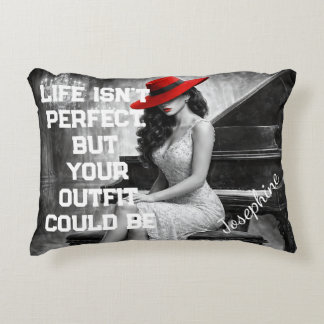 Coussins Décoratifs Chapeau rouge personnalisé Piano Glam Mode Citatio