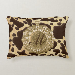Coussins Décoratifs Charme antique Brown & Gold Poster de animal