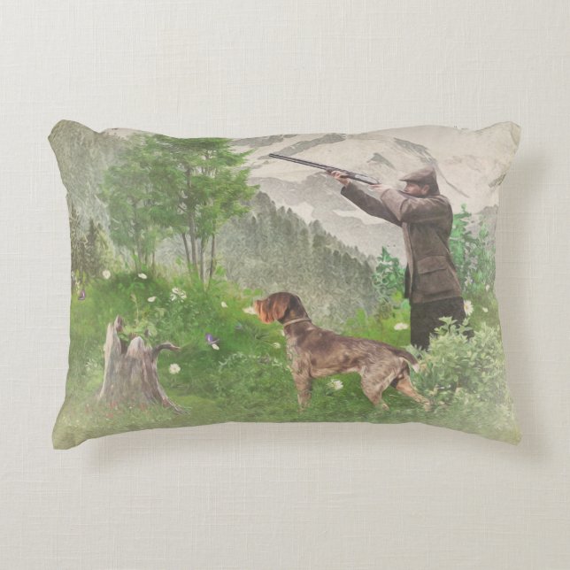 Coussins Décoratifs Chasse avec Allemand À poils durs Pointer Tapestry (Devant)