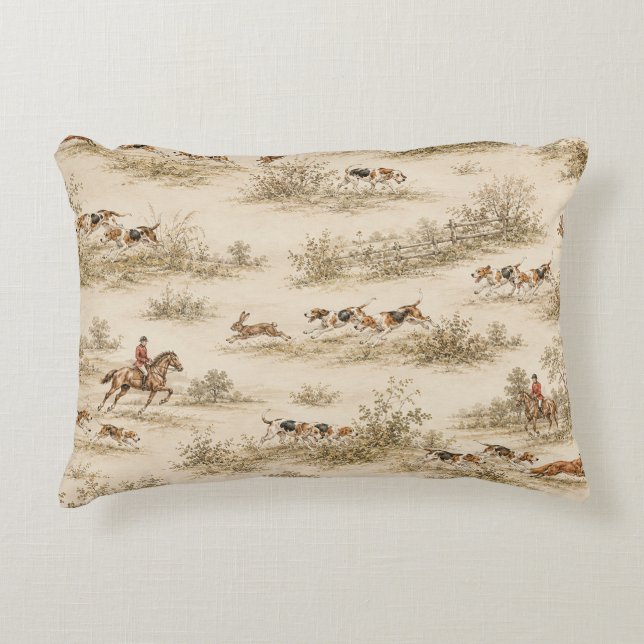 Coussins Décoratifs Chasse Traditionnelle au Foxhound (Devant)