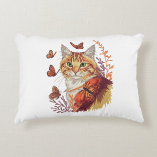 Coussins Décoratifs Chat avec papillons Monarch