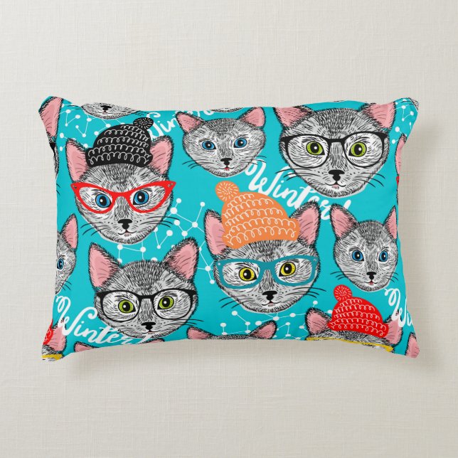 Coussins Décoratifs Chat dans le casquette (Devant)