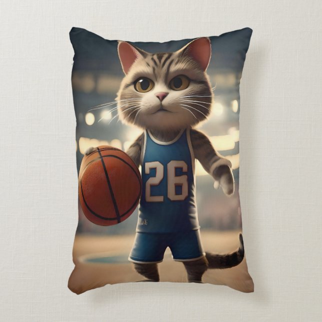 Coussins Décoratifs Chat de basket-ball, (Devant(Vertical))
