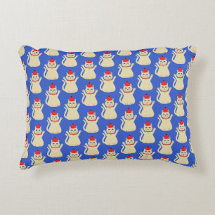 Coussins Décoratifs Chat de Noël mignon à motif double côté