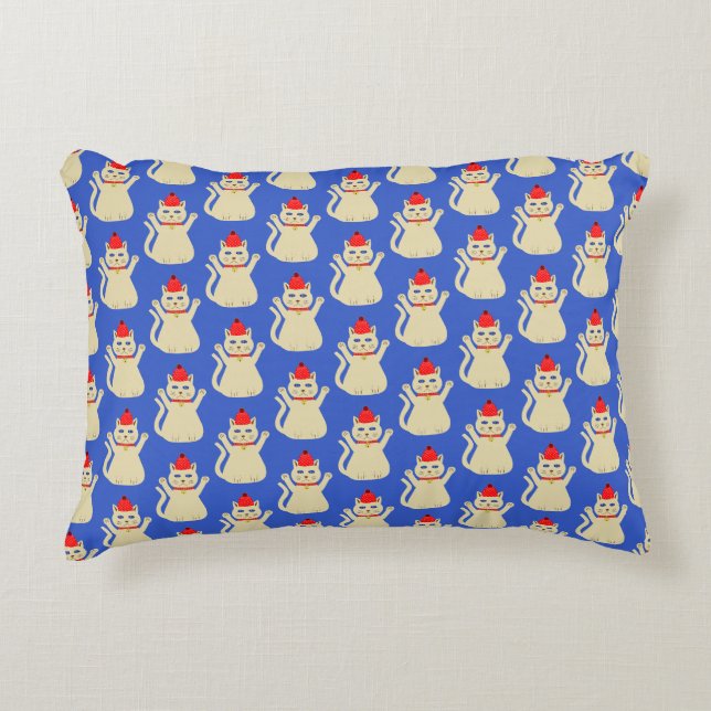 Coussins Décoratifs Chat de Noël mignon à motif double côté (Devant)
