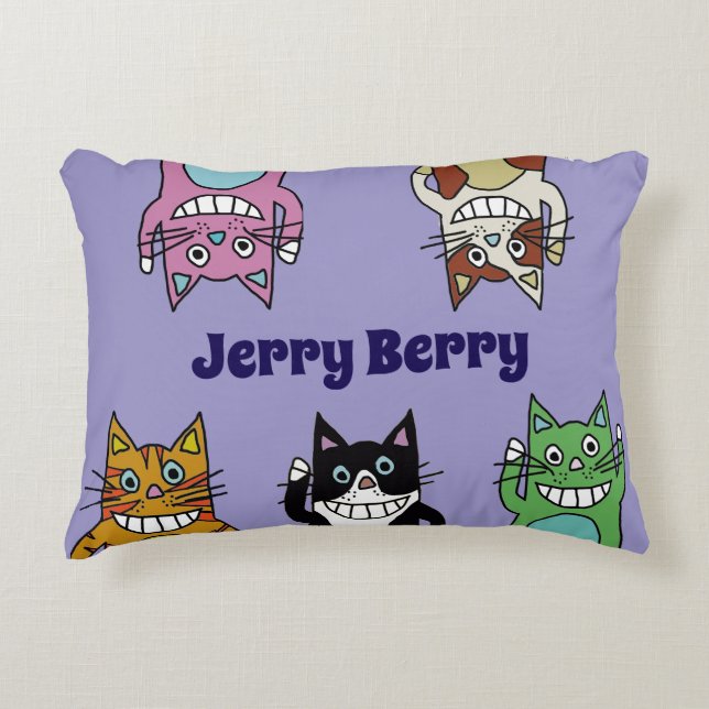 Coussins Décoratifs chat fou chats confortables (Devant)