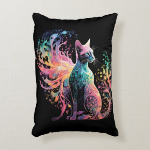 Coussins Décoratifs Chat Holographique Spectral : Un Prisme d'Élégance