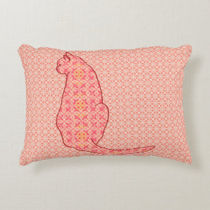 Coussins Décoratifs Chat japonais - batik orange de corail