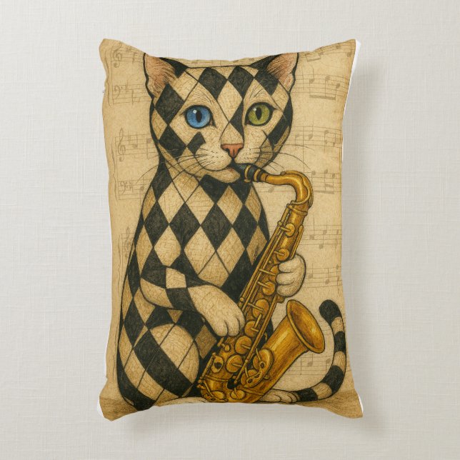 Coussins Décoratifs Chat Jazz (Devant(Vertical))