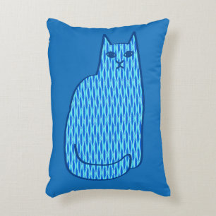 Coussins Décoratifs Chat moderne du milieu du siècle, Cobalt et Bleu c