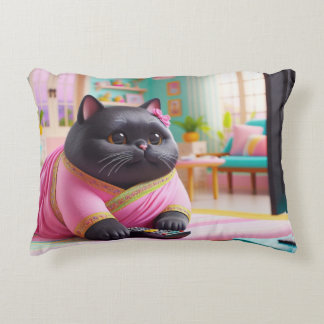Coussins Décoratifs Chat regardant la télévision dans le salon