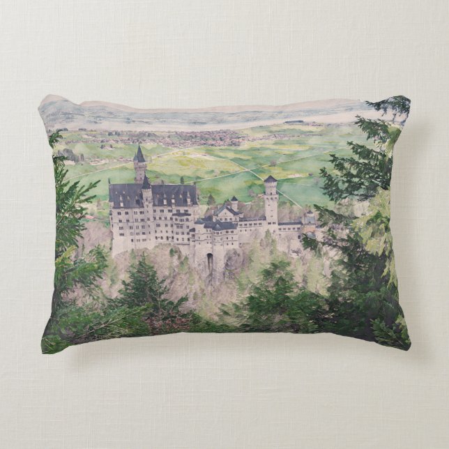 Coussins Décoratifs Château Retro Neuschwanstein en Allemagne (Devant)