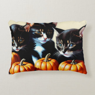 Coussins Décoratifs Chatons d'automne avec Citrouille