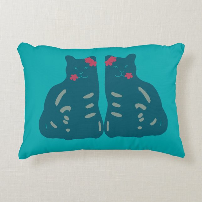Coussins Décoratifs Chatons Jumeaux (Devant)